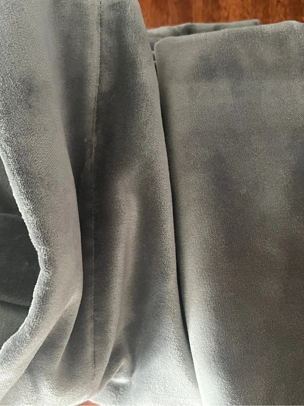 Quince Cotton Velvet Blackout Curtain Panel in Slate 48x96